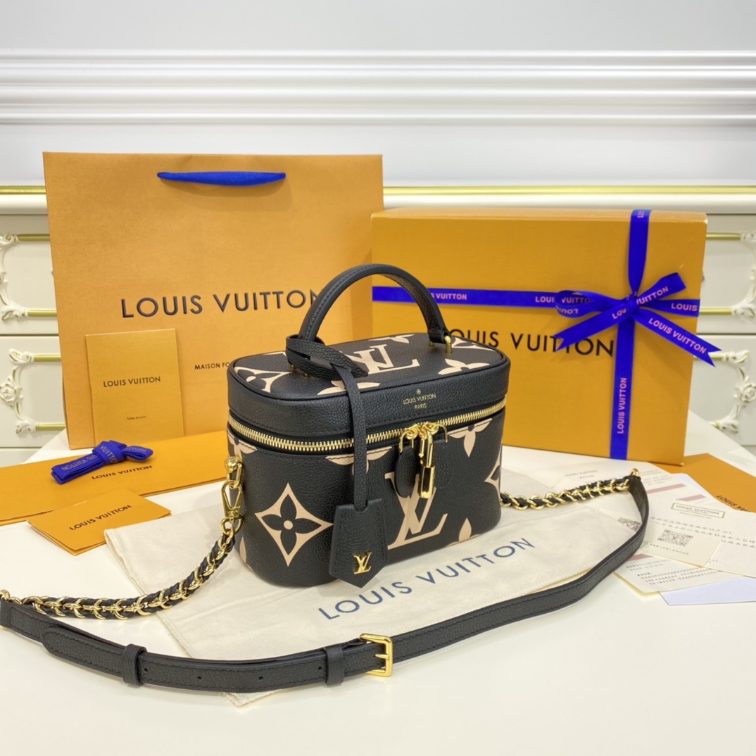 Louis Vuitton VANITY PM Handbag Monogram Empreinte M45780 Black